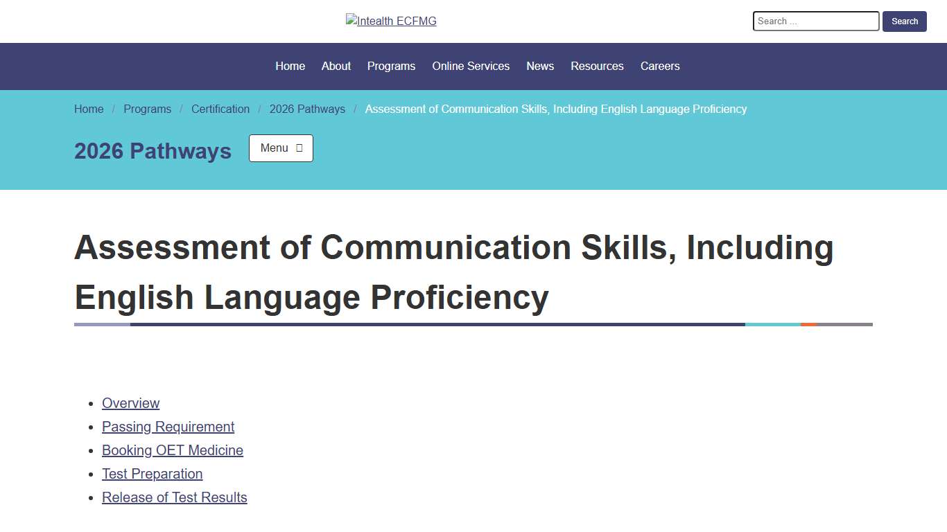 2026 Pathways Assessment of Communication Skills, Including English Language Proficiency