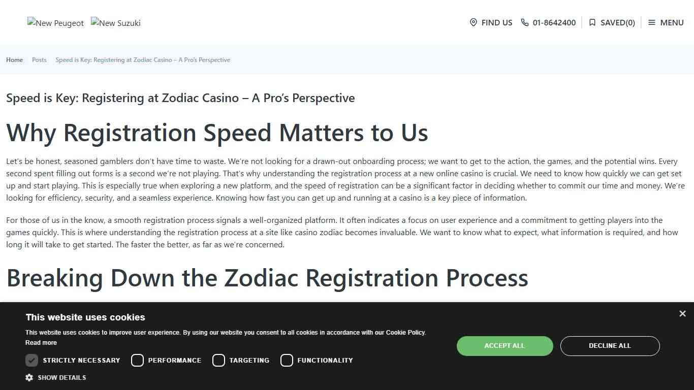 Speed is Key: Registering at Zodiac Casino – A Pro’s Perspective Mongey Plunkett Motors